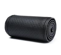 Steering Wheel Covers Soft Leather Truck 42CM 45CM 47CM 50CM Needles And Thread Braid Car Steering Wheel Cover Protector DIY(All Black-45CM)