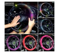Steering Wheel Covers,Steering Wheel Cover Universal Car Steering Wheel Cover Sparking Rhinestones Decoration for Woman Girl Steering Wheel Cute Car Accessories(Red no ring)