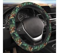 Steering Wheel Covers Tiger Tropical Leaves Lotus 38cm Universal