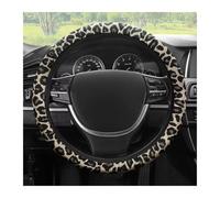 Steering Wheel Elastic Stretch Steering Wheel Cover Without Inner Ring Fits 14.5-15in Steering Wheels, Breathable Linen, Odorless, Easy Carry(Leopard-print-2)