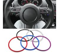 Steering Wheel Emblem Sticker for Audi A3/S3/RS3 8V 2012-2016, Car Badges Car Interior Steering Logo Decor Trim Accessories Steering Wheel Decals Cover,Red-