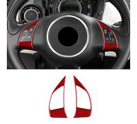 Steering Wheel Emblem Sticker for Fiat 500 2008-2023, Car Badges Car Interior Steering Logo Decor Trim Accessories Steering Wheel Decals Cover,Red-B