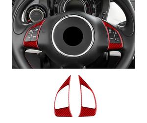 Steering Wheel Emblem Sticker for Fiat 500 2008-2023, Car Badges Car Interior Steering Logo Decor Trim Accessories Steering Wheel Decals Cover,Red-B