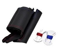 Steering Wheel For Kia For Sorento 2009-2014 Breathable Anti-slip Protector Interior Accessories Hand-stitched Steering Wheel Cover(Red and blue thread)