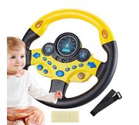 Steering Wheel for Kids,Rotating Steering Wheel for Car Seat | Portable Driving with Music Light, Interactive Funny Sounding Toy for Kids Boys