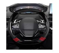 Steering Wheel For Peugeot 208 E208 2020-2022 Auto Accessories Interior Coche Car Steering Wheel Cover Girls Cute Carbon Fibre PU Leather(Black)