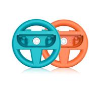 Steering Wheel for Switch 2 Joy-Con, Dual Pack Racing Wheel, Portable Game Controller Accessory for Switch 2 Racing Games, Ergonomic Handle Grip for Left and Right Joy-Con (Red/Blue)