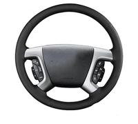 Steering Wheel Handle Cover Customize DIY Genuine Leather Car Steering Wheel Cover For Chevrolet For Captiva For Silverado GMC For Sierra 2007-2014 Car Interior(Blue Thread)