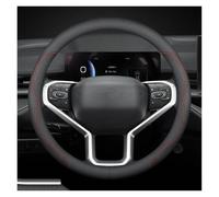 Steering Wheel Handle Cover For Ford For Focus Mk2 For Fiesta For Kuga For Mustang S-MAX For Transit For Mondeo For Fusion For Escape For Edge Leather Steering Wheel Cover(D Red)