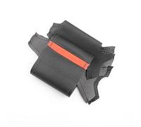 Steering Wheel Handle Cover For Toyota For Avensis 2003 2004 2005 2006 2007 Braids On Car Steering Wheel Cover Perforated Microfiber Leather Trim(Black line-Red)