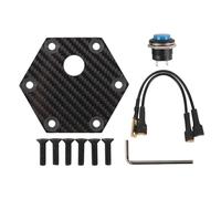 Steering Wheel Horn Cover Carbon Fiber Sporty Stylish 6 Hole Design Center Cap Replacement for 6 Bolts Steering Wheels (Blue)