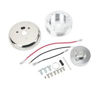 Steering Wheel Hub Adapter Kit Polished Aluminum Billet Strong Bearing Capacity Direct Bolt On Installation For Flaming River Ididit Trucks Silver Color 19PCS or 10PCS (A)