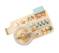 Steering Wheel, Kids Toy, Sensory Board, Wooden Driving Simulator,11.81x7.48 inches, 570g Weight, Realistic Play Panel for Toddler, Fine Motor Activity, Preschool Learning