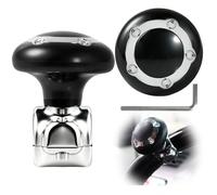 Steering Wheel Knob Spinner Booster, Convenient Car Power Handle Spinner Suicide Knobs Tool Free Car Steering Wheel Knob Accessory Easy Install Smooth Turning for Cars Trucks Tractors Boat (Black)