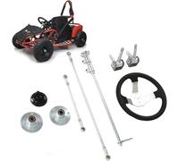 Steering Wheel Lever Assembly for Go Kart Quad Cart, 6 Inch Claw Flange, Gear Rack Shaft Tie Rod Front Axle Kit, Four Wheel Drift Accessories