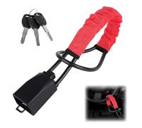 Steering Wheel Lock,Car Steering Wheel Locks,Heavy Duty Universal Steering Locks High Visibility Car Lock Anti-Theft Device,Car Lock Steering Wheel with 3 Keys,Steering Locks for My Car (Red)