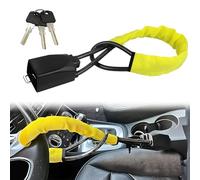 Steering Wheel Lock,Car Steering Wheel to Seat Belt Locks,Heavy Duty Universal Steering Locks High Visibility Car Lock Anti-Theft Device Universal Fit for Car,SUV,Jeep,Van,RV with 3 Keys Yellow