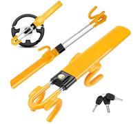 Steering Wheel Lock Double Bars, Steering Lock, Car Anti-Theft Device, High Visibility, Adjustable Length, Anti-Body Telescopic Handlebar Lock