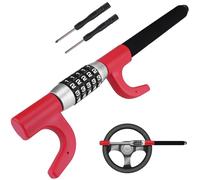 Steering Wheel Lock for Chrysler Town & Country IV V 2000-2016, Car Security Anti-Theft Lock with 5 Digit Combination Extendable Double Hook Car Security Lock for Cars,Red