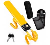 Steering Wheel Lock, Heavy Duty, Wheel Badge Protector & 2 Faraday Pouches | Won't Scratch Your Steering Wheel Badge, 2 x Faraday Pouches Included, 2 Unique Keys Per Lock - No shared Locks