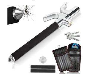 Steering Wheel Lock Heavy Duty with 3 Laser Keys + RFID Car Key Signal Blocker Pouch - Fit for All Makes and Models Truck SUV Van Car