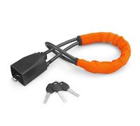 Steering Wheel Lock Seat Belt Lock, Steering Wheel Lock with Seat Belt Socket Steel Rope Universal Theft Multicolor 3 Keys(Orange)