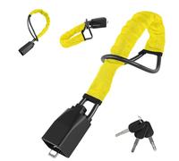Steering Wheel Lock, Seatbelt Lock Anti-Theft Device, High Security Car Steering Wheel Seat Belt Lock with 3 Keys, Universal Fit for Cars, Trucks, Vans, SUVs, Yellow Visible Deterrent