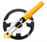 Steering Wheel Lock, Steering Lock, Yellow Anti-Theft Crook Locks with Keys, Heavy Duty Twin Bar, Car Security Device for SUVs, RVs, Escape Tool