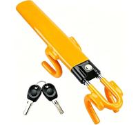 Steering Wheel Lock Twin Bar, for Nissan Rogue Sport Qashqai+2 Rogue Terrano, Car Steering Wheel Locks, Car Lock Anti-Theft Device Heavy Duty, Universal Fit, 2 Keys,A-Yellow