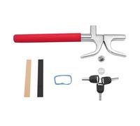 Steering Wheel Lock Universal Car Lock Steering Wheel, Adjustable Car Steering Wheel Lock with Emergency Hammer Window Breaker and 3 Keys, U-Shaped Double-Fork Design, Steering Lock
