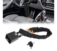 Steering Wheel Lock, Universal Car Seat Belt Lock with 2 Keys, Car Security Devices Double Anti Theft Device for Most Vehicles, Trucks, Van & Caravan (Black)