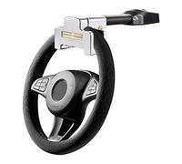 Steering Wheel Lock Vehicle Anti-Theft Security with 130dB Super Loud Siren Adjustable Length Retractable Steering Universal Fit for Cars (Only Fit Circular Steering Wheels)