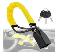 Steering Wheel Lock with 3 Keys,Heavy Duty Universal Car Steering Wheel to Seat Belt Locks,High Visibility Cut Resistance Car Lock Anti-Theft Device(Yellow)