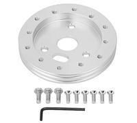 Steering Wheel Pad, Steering Wheel Spacer, Universal Steering Wheel to Grant 3 Hole 0.5in Hub Spacer Pad for 6 Hole Adapter(Silver)