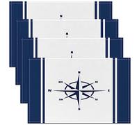 Steering Wheel Placemats Set of 4 45X30cm Anchor Nautical Themed Table Place Mats Set For Decor Sea Adventure Placemat for Kitchen Dining Table Decor Indoor Outdoor Ocean
