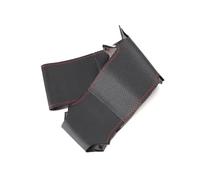 Steering Wheel Protection For BMW For 3 For Series E46 2000-2004 Car Inner Steering Wheel Cover Perforated Microfiber Leather W/Needles(Black-red line)