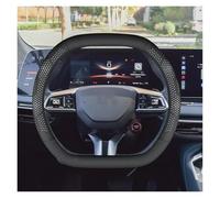 Steering Wheel Protection For MG For ONE For Mg4 EV For Mulan Zs For Hybrid For HS EHS ES5 For MG7 2024-2025 Leather Car Steering Wheel Cover(Double D-Type White)