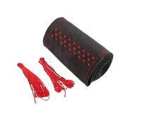 Steering Wheel Protection Universal 38cm Car Steering Wheel Cover DIY Braid For Sweat-absorbent Non-slip(Red)