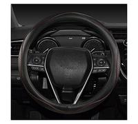 Steering Wheel Protective Cover Genuine Leather Steering Wheel Cover For Toyota For Corolla For Fortuner For Sequoia For Auris For Avensis For YARIS For Vios For Celica 86(Black Red 4pcs)
