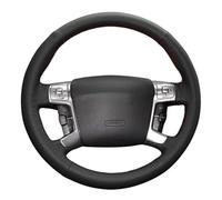 Steering Wheel Protective For Mondeo For Galaxy For S-Max 2006-2015 Car Steering Wheel Cover Soft Hand-Stitched Black Artificial Leather Steering Wheel Covers(Orange Thread)