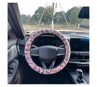 Steering Wheel Protector 1PC Car Without Inner Ring Leopard Print Plush Elastic Steering Wheel Cover And Shoulder Protection(Pink)