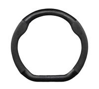 Steering Wheel Protector 38cm Leather Car Steering Wheel Cover For Skoda For Octavia For Fabia For Karoq For Kodiaq For Kamiq For Superb For Rapid For Scale Non-Slip Car Wheel Cover(D fiber Black)