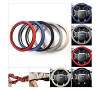 Steering Wheel Protector Braid On Needles&Mesh Fabric Steering Wheel Cover Set Car Assessoires Interior(Black)