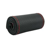 Steering Wheel Protector Car Steering Wheel Cover Braid On Steering Wheel With Needles And Thread Artificial Leather Diameter 38cm Auto Car Accessories Interior Accessories(Black-Red Threac)