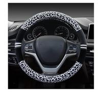 Steering Wheel Protector Classic Leopard Print Plush Car Steering Wheel Cover Automotive Interior Accessories Steering Wheel Cover for Car(Black and white leopard print+38cm)