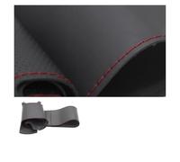 Steering Wheel Protector Cover For Dodge For Challenger For Charger For Avenger For Durango For Journey For Grand For Carav Hand-stitched Black Leather Car Steering Wheel Cover(White Thread)