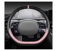 Steering Wheel Protector Cover For Hyundai For Ioniq 5 2016-2022 Steering Wheel Cover D Shape PU Leather Auto Accessories Interior(PINK)