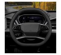 Steering Wheel Protector Cover For Q4 For E-tron For Q5 For Etron 2022 2023 2024 2025 Hand Sewn Double D Type Car Steering Wheel Cover Wrap(Black)