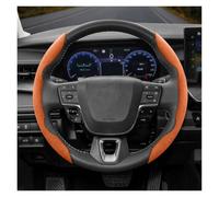 Steering Wheel Protector Cover For Toyota For Roomy For Aqua For Probox For Prius 30 E150 For Isis C Hr Anti-Slip Buckle Segmented Suede Steering Wheel Cover(Orange 2-piece Set)