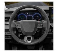 Steering Wheel Protector Cover For Toyota For Roomy For Aqua For Probox For Prius 30 E150 For Isis C Hr Anti-Slip Buckle Segmented Suede Steering Wheel Cover(Black 2-Piece Set)